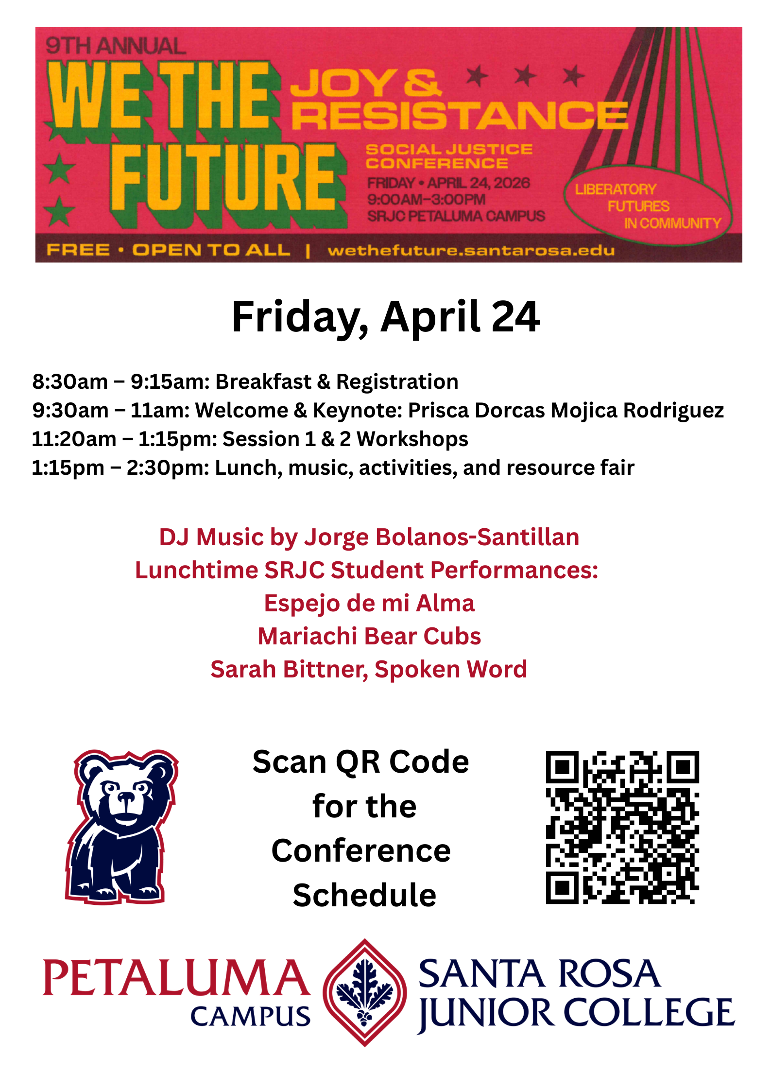 Flyer for the We The Future Social Justice Conference 2026